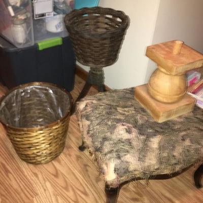 Baskets and Stool