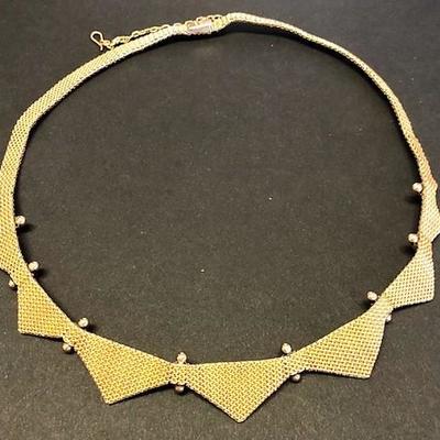 Stunning Vintage Custom Made, 18K Gold Ladies Woven Necklace