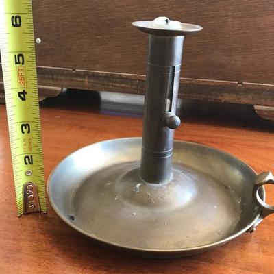 Antique Push Up Brass Candle Stick Holder [1156]