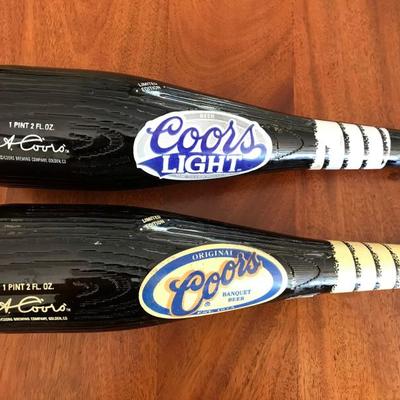Coors & Coors Light Baseball Bat Shaped Collectible Bottles [1169]