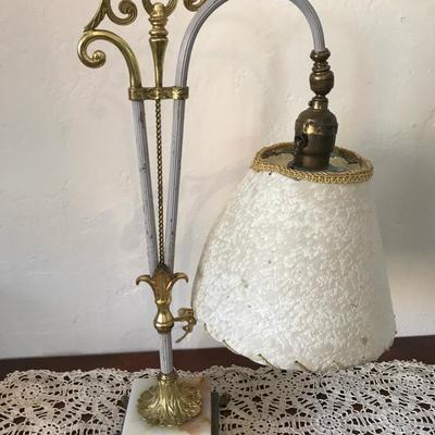 Gorgeous Vintage Brass Marble Base Lamp [1113]