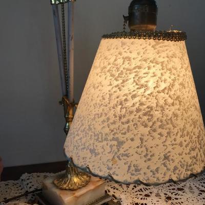 Gorgeous Vintage Brass Marble Base Lamp [1113]
