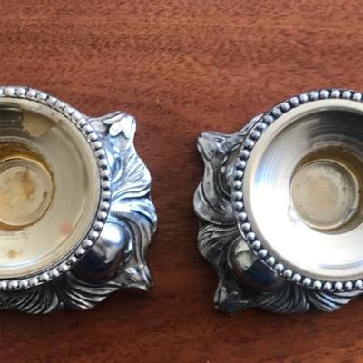 Japan Silver (plated) Pair of Candlestick Holders [1164]