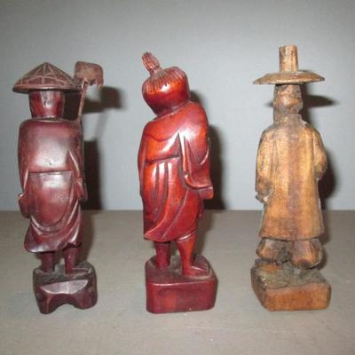  Carved Wooden Oriental Figures