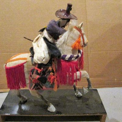 # 351 - Japanese Samurai Doll on Horse