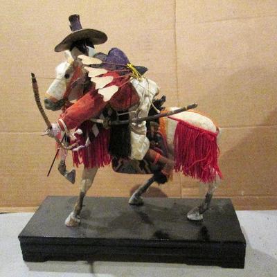 # 351 - Japanese Samurai Doll on Horse
