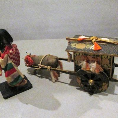 # 318 - Japanese Doll With Cart and Ox