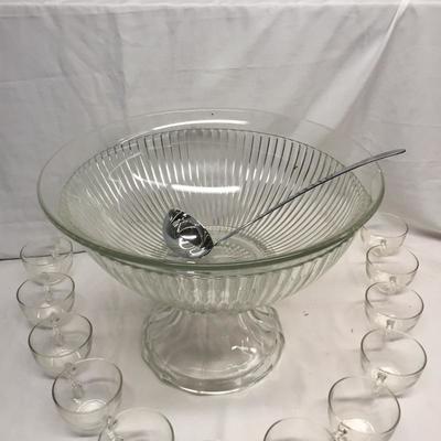 Lot 36 - Punch Bowl With Glasses
