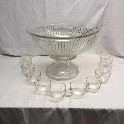 Lot 36 - Punch Bowl With Glasses