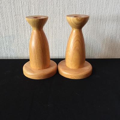 Lot 5 - Wooden Candle Holders