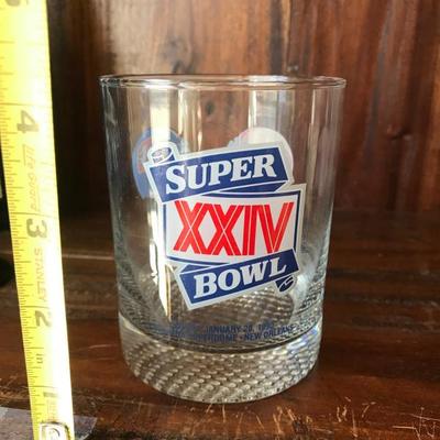 Super Bowl XXIV San Francisco 49ers vs Denver Broncos Collectible Glass [1262]