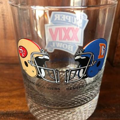 Super Bowl XXIV San Francisco 49ers vs Denver Broncos Collectible Glass [1262]