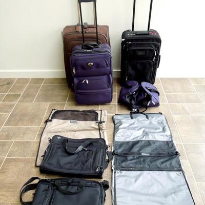 Lot 126:  Group of Suitcases, Garment Bags and Laptop Shoulder Cases