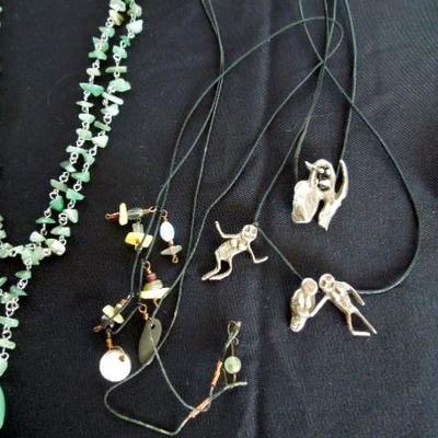 Lot 18: Polished Stones and Glass Necklaces