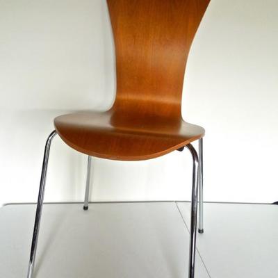Lot 114: Modern Bentwood and Metal Accent Chair MCM Look