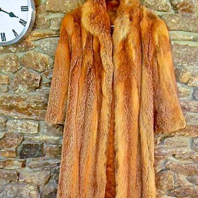 Lot 75:  Vintage Full Length Red Fox Fur Coat