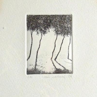 Lot 128:  Signed Embossed Print of Trees