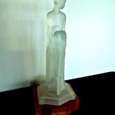Lot 23: Art Deco Satin Camphor Glass Lamp Base Nude