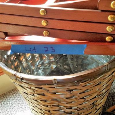Wine Rack with Wicker Planters #23