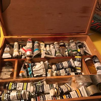 Artist Caddy Paints And Brushes Cabinet Too. - Lot #240 