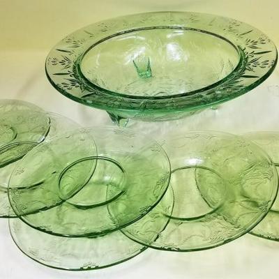 Green Glass Service Set #186 