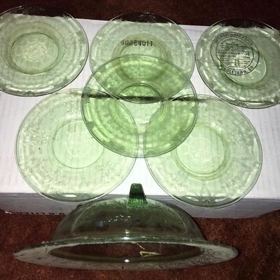 Vintage Green Glass Collection #348