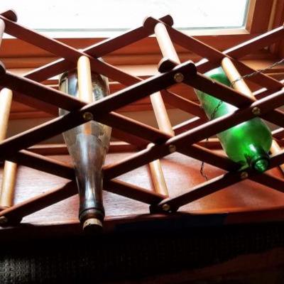 Wine Rack with Wicker Planters #23