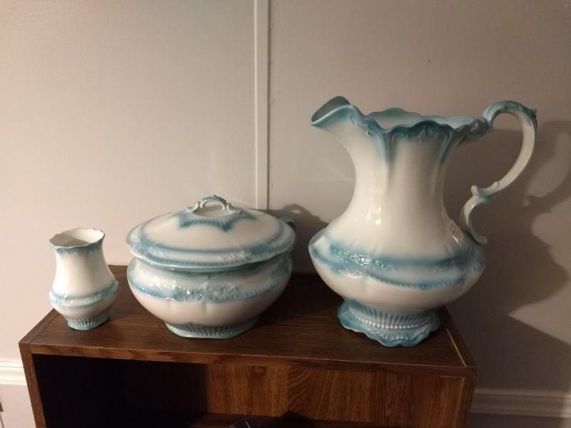 Antique W. H. Grindley Chamber Pot and Pitcher Set