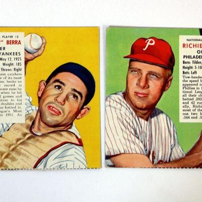 1953 Yogi Berra #3 Richie Ashburn #3 Red Man Tobacco Baseball Cards HOF