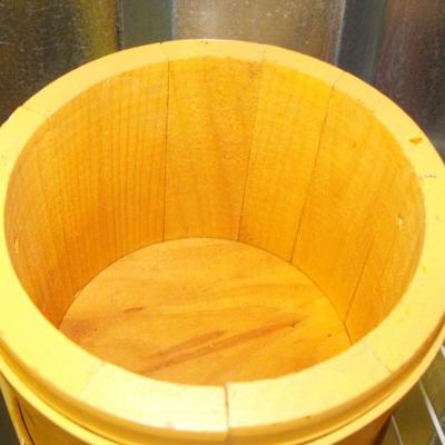 LOT 75  4 Vintage Wooden Firkin Buckets Containers