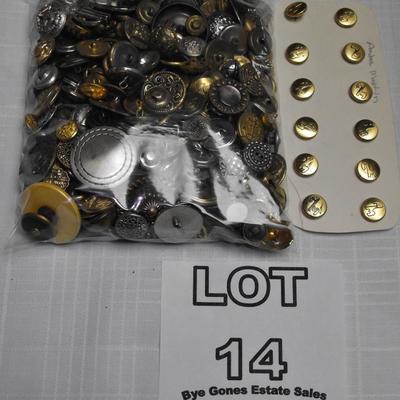 LOT 14  Antique and Vintage Metal Buttons