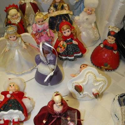 LOT 29  Precious Moments, Madame Alexander & Barbie Christmas Decorations