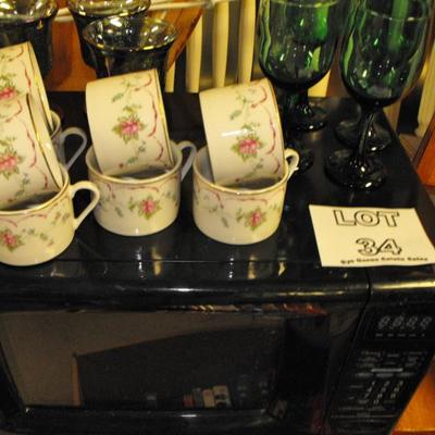 LOT 34  Microwave and Glassware