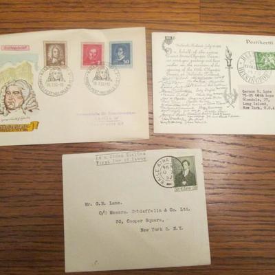 Lot # 99 - 7 First Day Issues, 1 postcard & 1952 Cover & 1 Commemorative