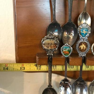 Lot of 22 Collector Spoons with Display Rack [2015]