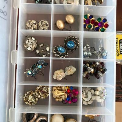 Lot of 18 Beaded / Gems Clip On Earrings {2008)