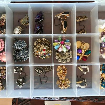 Lot of 17 Clip On Beaded / Gems Earrings [2005]