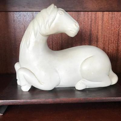 Heavy White Marble (?) Horse w/ Stand [2020]