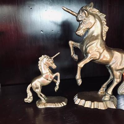 Pair of Brass Unicorns [2066]