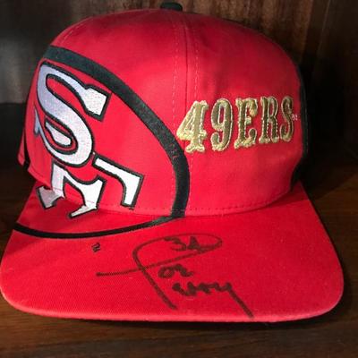 Signed Joe Perry #34 San Francisco 49ers Hat [2001]