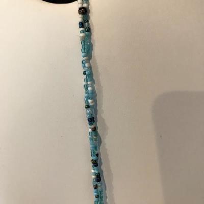 Turquoise (colored] Beaded Necklace [2059]