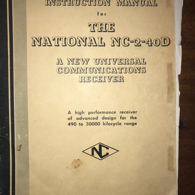 Instruction Manual for National NC-2-40D