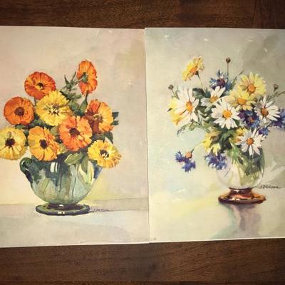 Jean Philippe Set of 2 Floral Paintings