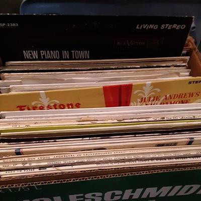 Box of 50 vinyl record albums