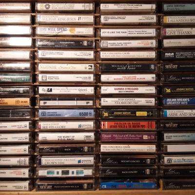 Lot of 64 cassette tapes