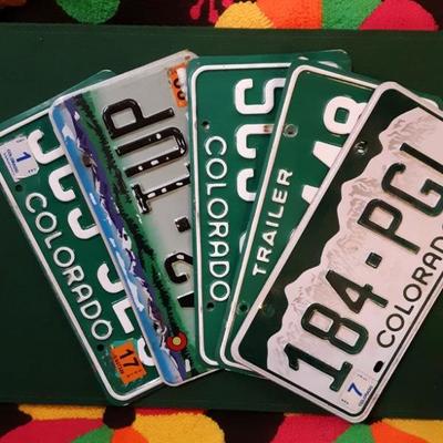 Lot of 5 CO licence plates