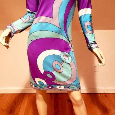 Vtg 1960's Signed Artemis modernist geometric dress 