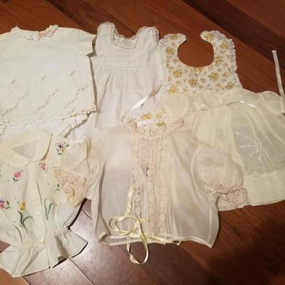 Antique & Vintage Assortment of Baby clothes France/US &6 baby napkins