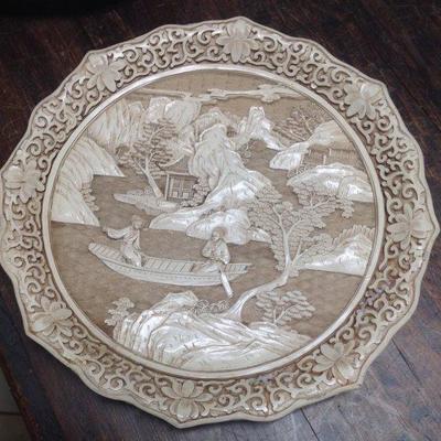 Japanese Robust Ceramic Ivory Style Plate