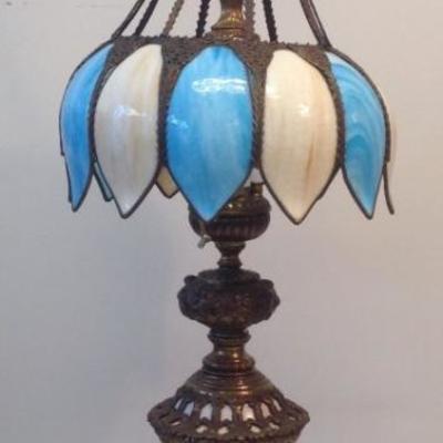 Gorgeous Tiffany Style Brass Table Lamp